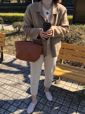 「ISOOK（アイスー）のアイテム（ジャケット/アウター）」を使った、Kie さん（レディース・162cm）の春コーディネート