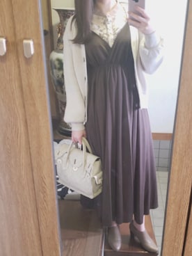 「gu」｜「アイテム（ワンピース/ドレス）」を使った、mkさん（レディース・163cm）の春コーディネート