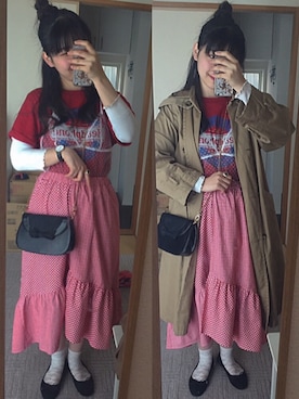 「w closet」｜「アイテム（トレンチコート）」を使った、❤︎ ｍｉｙｕｕ❤︎さん（レディース・164cm）の冬コーディネート