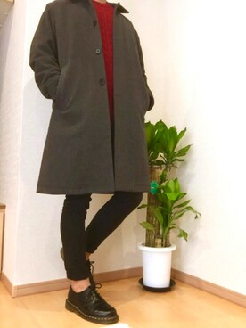 「Dr. Martens（ドクターマーチン）のDr.Martens (ドクターマーチン)/1461 3EYE GIBSON SHOES（その他シューズ）」を使った、teaさん（メンズ・171cm）の冬コーディネート
