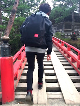 「Dr. Martens（ドクターマーチン）のDr.Martens (ドクターマーチン)/1461 3EYE GIBSON SHOES（その他シューズ）」を使った、teaさん（メンズ・171cm）の冬コーディネート