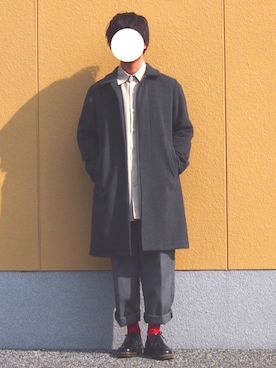 「Dr. Martens（ドクターマーチン）のDr.Martens (ドクターマーチン)/1461 3EYE GIBSON SHOES（その他シューズ）」を使った、teaさん（メンズ・171cm）の冬コーディネート