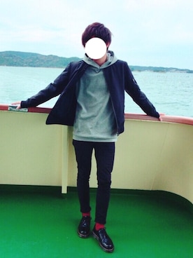 「Dr. Martens（ドクターマーチン）のDr.Martens (ドクターマーチン)/1461 3EYE GIBSON SHOES（その他シューズ）」を使った、teaさん（メンズ・171cm）の春コーディネート