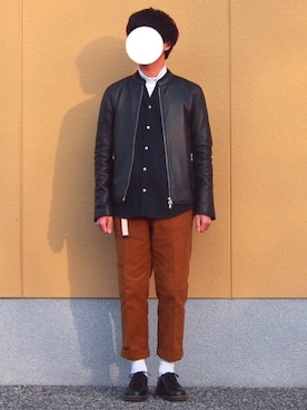 「Dr. Martens（ドクターマーチン）のDr.Martens (ドクターマーチン)/1461 3EYE GIBSON SHOES（その他シューズ）」を使った、teaさん（メンズ・171cm）の冬コーディネート