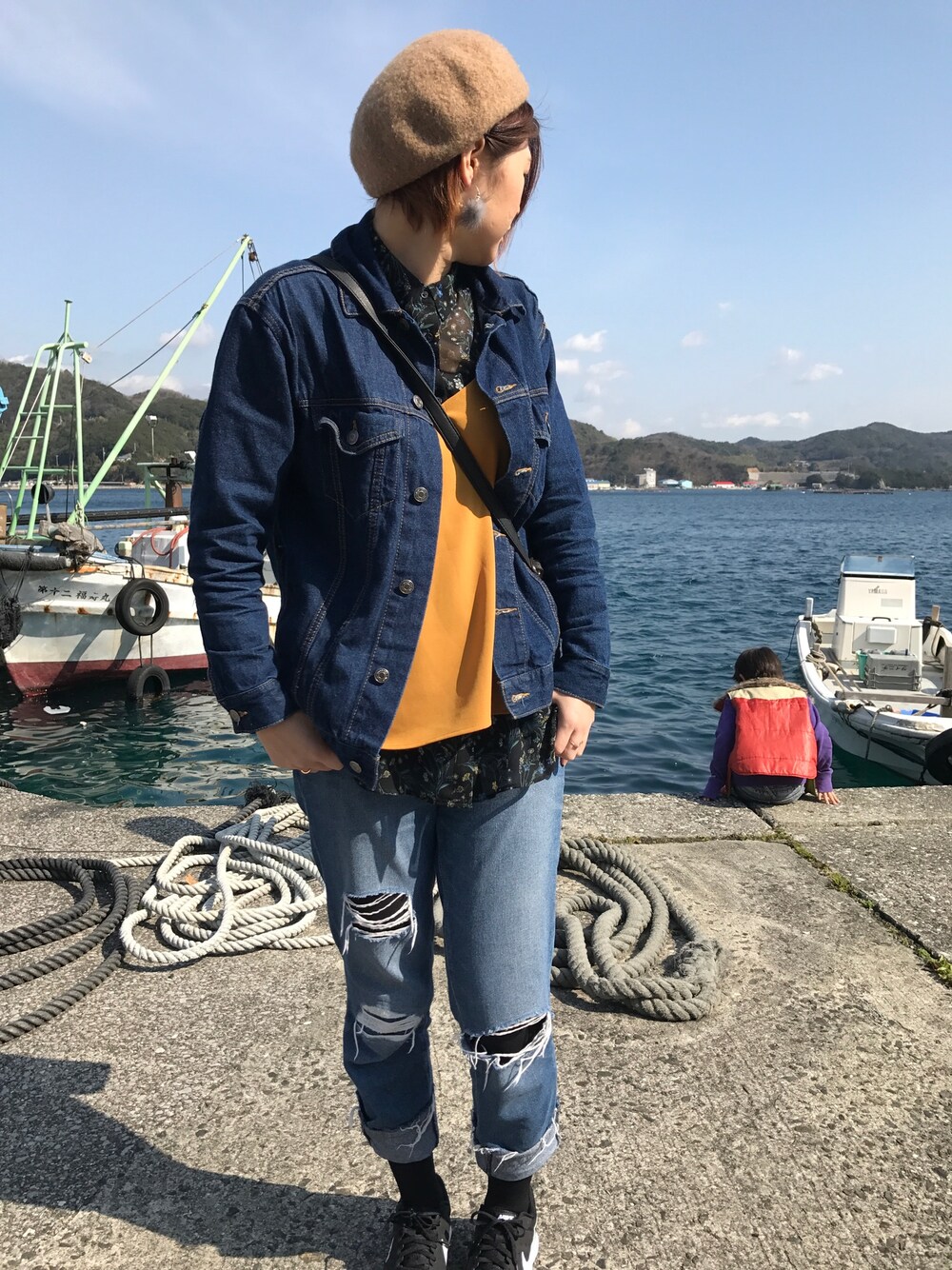 「UNIQLOのアイテム（キャミソール、オレンジ系）」を使った、mさん（レディース・165cm）の冬コーディネートの1枚目の写真