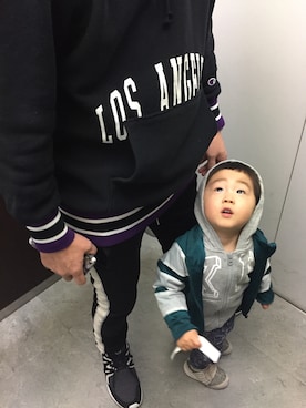 「JOURNAL STANDARD（ジャーナルスタンダード）のアイテム（パンツ）」を使った、ゆいてぃ★さん（キッズ・80cm）の冬コーディネート