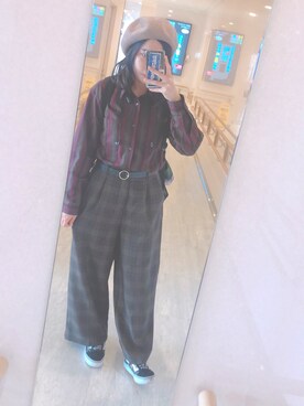 「aveil（アベイル）のアイテム（パンツ）」を使った、とむちゃんさん（レディース・159cm）の秋コーディネート