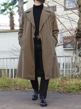 「COMOLI（コモリ）のアイテム（その他アウター）」を使った、Masaさん（メンズ・170cm）の冬コーディネート