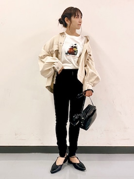 「Right-on（ライトオン）のアイテム（デニムジャケット）」を使った、まりーさん（レディース・148cm）の春コーディネート