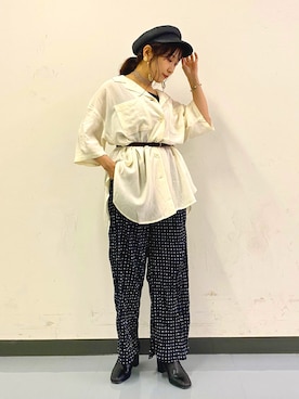 「Right-on（ライトオン）のアイテム（キャスケット）」を使った、まりーさん（レディース・148cm）の春コーディネート
