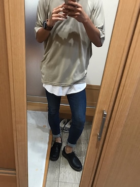 「CURRENT（カレント）のアイテム（アナログ腕時計）」を使った、ゆうしさん（メンズ・179cm）の秋コーディネート