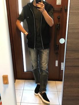 「スニーカー男子」｜「アイテム（ジャケット/アウター）」を使った、non._.1112さん（メンズ・172cm）の秋コーディネート