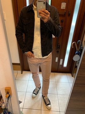 「スニーカー男子」｜「アイテム（ジャケット/アウター）」を使った、non._.1112さん（メンズ・172cm）の春コーディネート