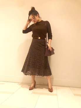 「Rouge vif la cle（ルージュヴィフラクレ）のアイテム」を使った、YUKA  MAKINOさん（レディース・158cm）の秋コーディネート