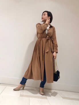 「Rouge vif（ルージュヴィフ）のアイテム（シャツワンピース）」を使った、YUKA  MAKINOさん（レディース・158cm）の冬コーディネート