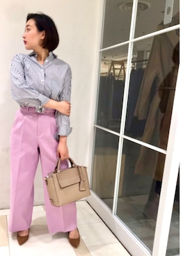 「FONCE（フォンセ）のアイテム（パンツ）」を使った、YUKA  MAKINOさん（レディース・158cm）の冬コーディネート