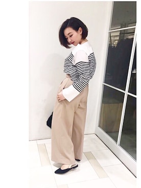 「FONCE（フォンセ）のアイテム（パンツ）」を使った、YUKA  MAKINOさん（レディース・158cm）の冬コーディネート