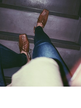 「Ameri（アメリ）のアイテム（ローファー）」を使った、YUKA  MAKINOさん（レディース・158cm）の冬コーディネート