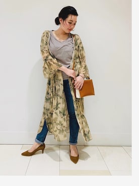 「YAHKI（ヤーキ）のアイテム」を使った、YUKA  MAKINOさん（レディース・158cm）の春コーディネート