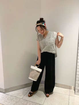 「eness（エネス）のアイテム」を使った、YUKA  MAKINOさん（レディース・158cm）の夏コーディネート