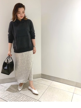 「ダルメシアン柄スカート」｜YUKA  MAKINOさん（レディース・158cm）の夏コーディネート