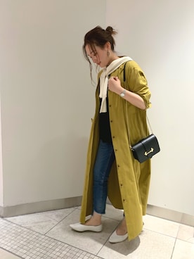 「Rouge vif（ルージュヴィフ）のアイテム（シャツワンピース）」を使った、YUKA  MAKINOさん（レディース・158cm）の秋コーディネート