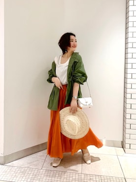 「Rouge vif（ルージュヴィフ）のアイテム（ブルゾン）」を使った、YUKA  MAKINOさん（レディース・158cm）の春コーディネート