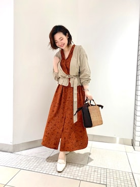 「Rouge vif（ルージュヴィフ）のアイテム（ブルゾン）」を使った、YUKA  MAKINOさん（レディース・158cm）の春コーディネート