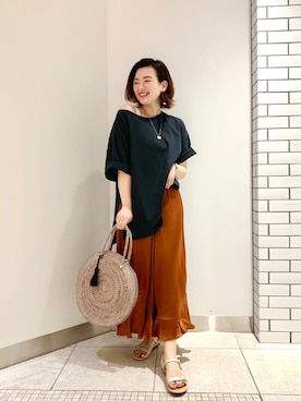 「eness（エネス）のアイテム」を使った、YUKA  MAKINOさん（レディース・158cm）の夏コーディネート