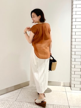 「eness（エネス）のアイテム」を使った、YUKA  MAKINOさん（レディース・158cm）の夏コーディネート