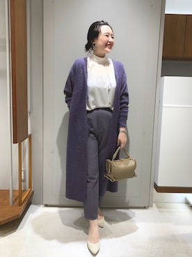 「FONCE（フォンセ）のアイテム（パンツ）」を使った、YUKA  MAKINOさん（レディース・158cm）の秋コーディネート