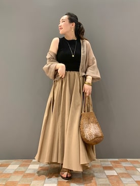 「Rougevif」｜「アイテム（ブルゾン）」を使った、YUKA  MAKINOさん（レディース・158cm）の夏コーディネート