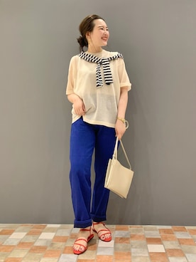 「YAHKI（ヤーキ）のアイテム」を使った、YUKA  MAKINOさん（レディース・158cm）の夏コーディネート