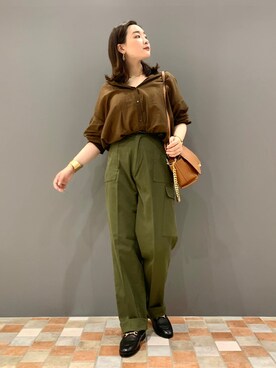 「Rouge vif（ルージュヴィフ）のアイテム（ローファー）」を使った、YUKA  MAKINOさん（レディース・158cm）の夏コーディネート