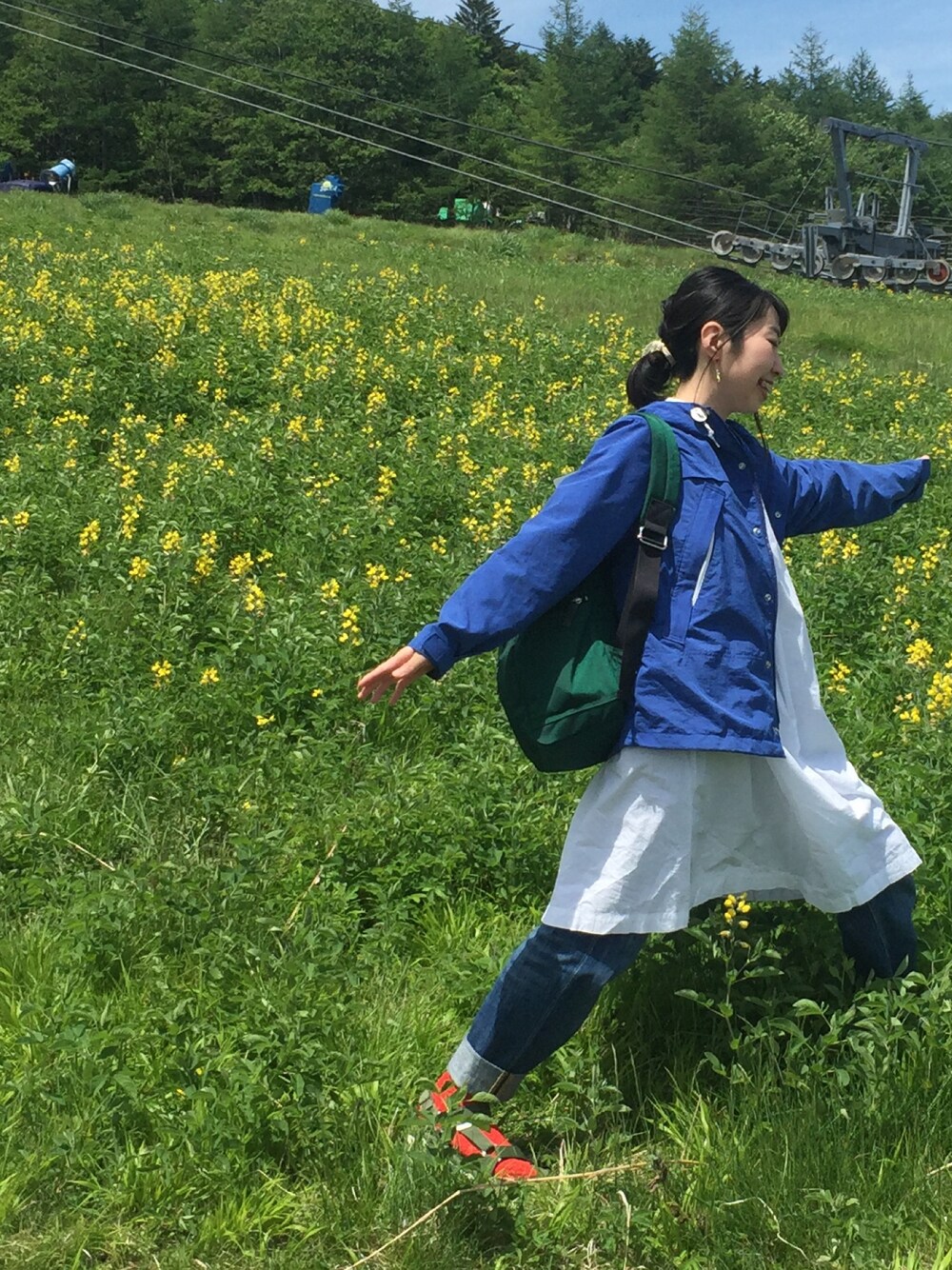 「My Fav. CHILD WOMANの☆マウンテンパーカー☆（マウンテンパーカー、ブルー系）」を使った、ツバメさん（レディース・148cm）の夏コーディネートの1枚目の写真