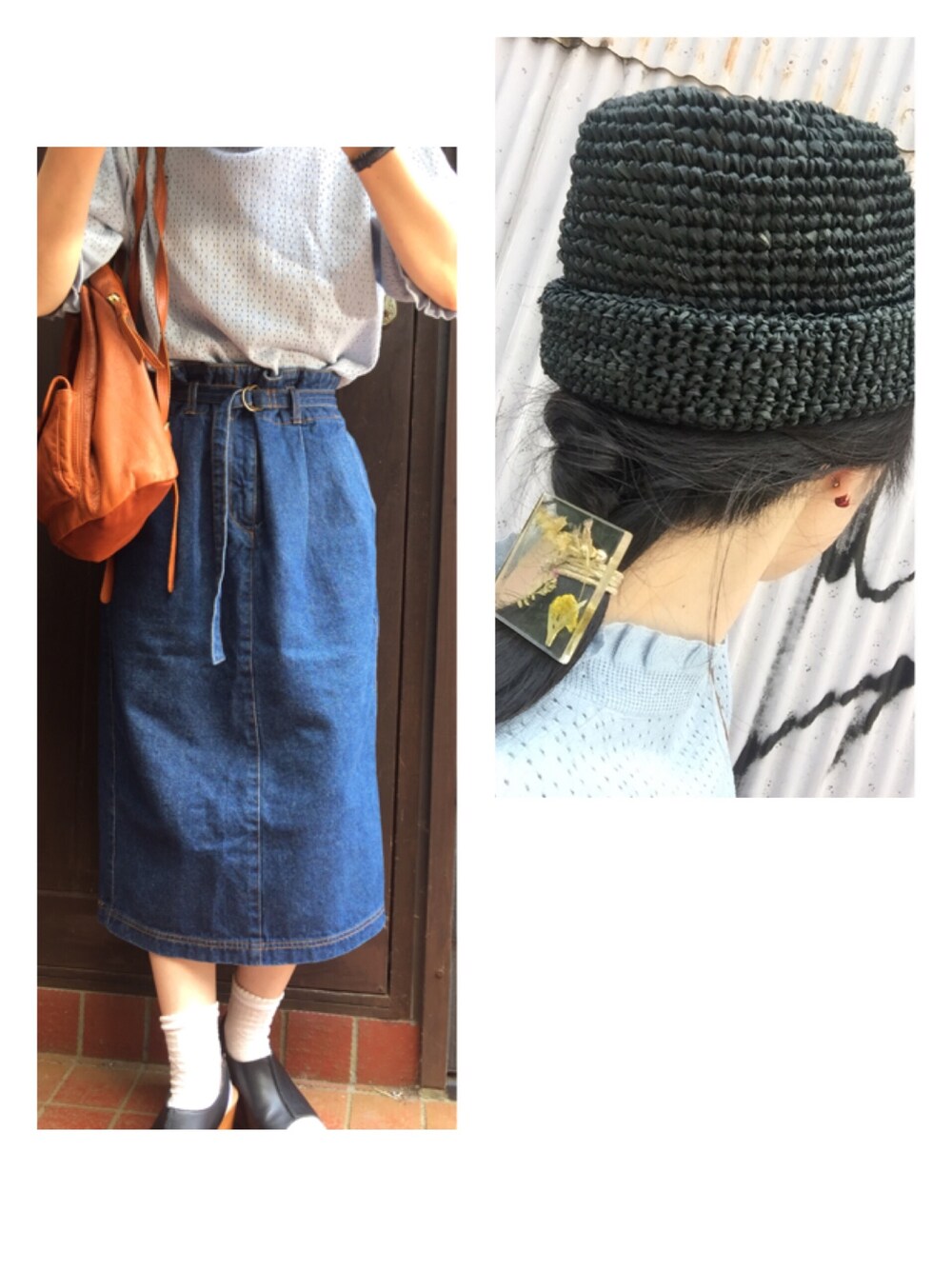 「145cm、148cm、150cm、サンダル」｜「Dot＆Stripes CHILD WOMANの すかしあみ5分袖プルオーバー（ニット/セーター、ブルー系）」を使った、ツバメさん（レディース・148cm）の夏コーディネートの1枚目の写真