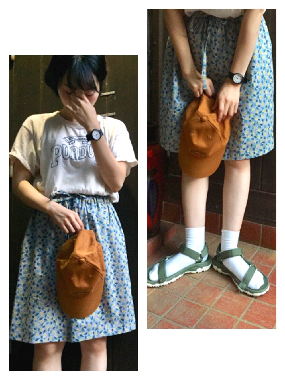 「リバティ、ハーフパンツ、サンダル、145cm、148cm、150cm、夏セールで買いました」｜「CHILD WOMANの【リバティー"Bramble Blossom"（ブランブル・ブロッサム）】 ハーフパンツ（その他パンツ、イエロー系）」を使った、ツバメさん（レディース・148cm）の夏コーディネートの1枚目の写真
