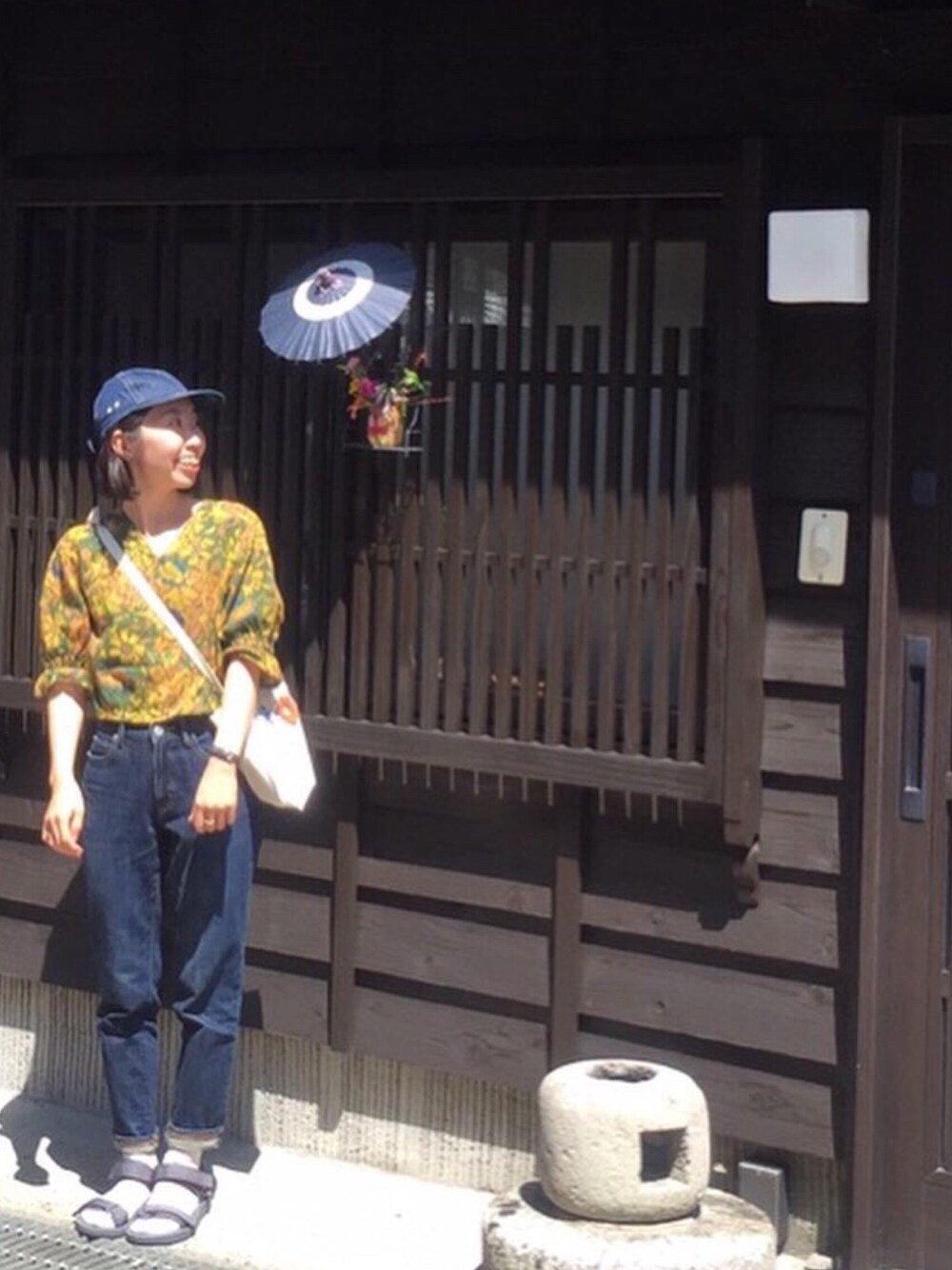 「145cm、148cm、150cm」｜「CHILD WOMANの8.5ozインディゴデニム　キャップ（キャップ、ブルー系）」を使った、ツバメさん（レディース・148cm）の夏コーディネートの1枚目の写真