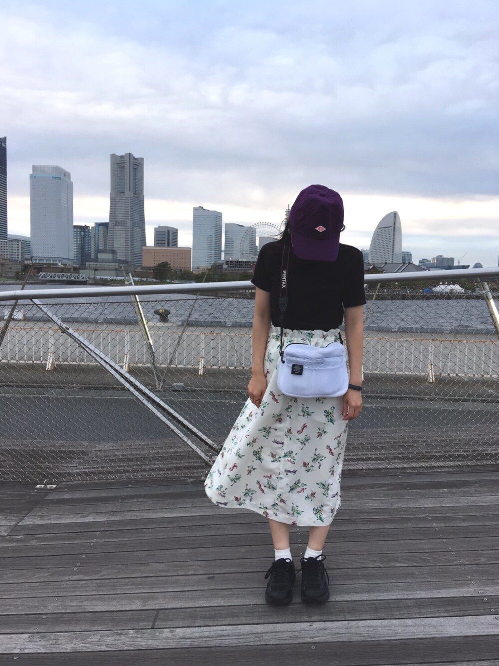 「148cm、150cm、145cm、キャップ」｜「DANTONの【DANTON/ダントン】ナイロンタフタキャップ（キャップ、パープル系）」を使った、ツバメさん（レディース・148cm）の秋コーディネートの1枚目の写真