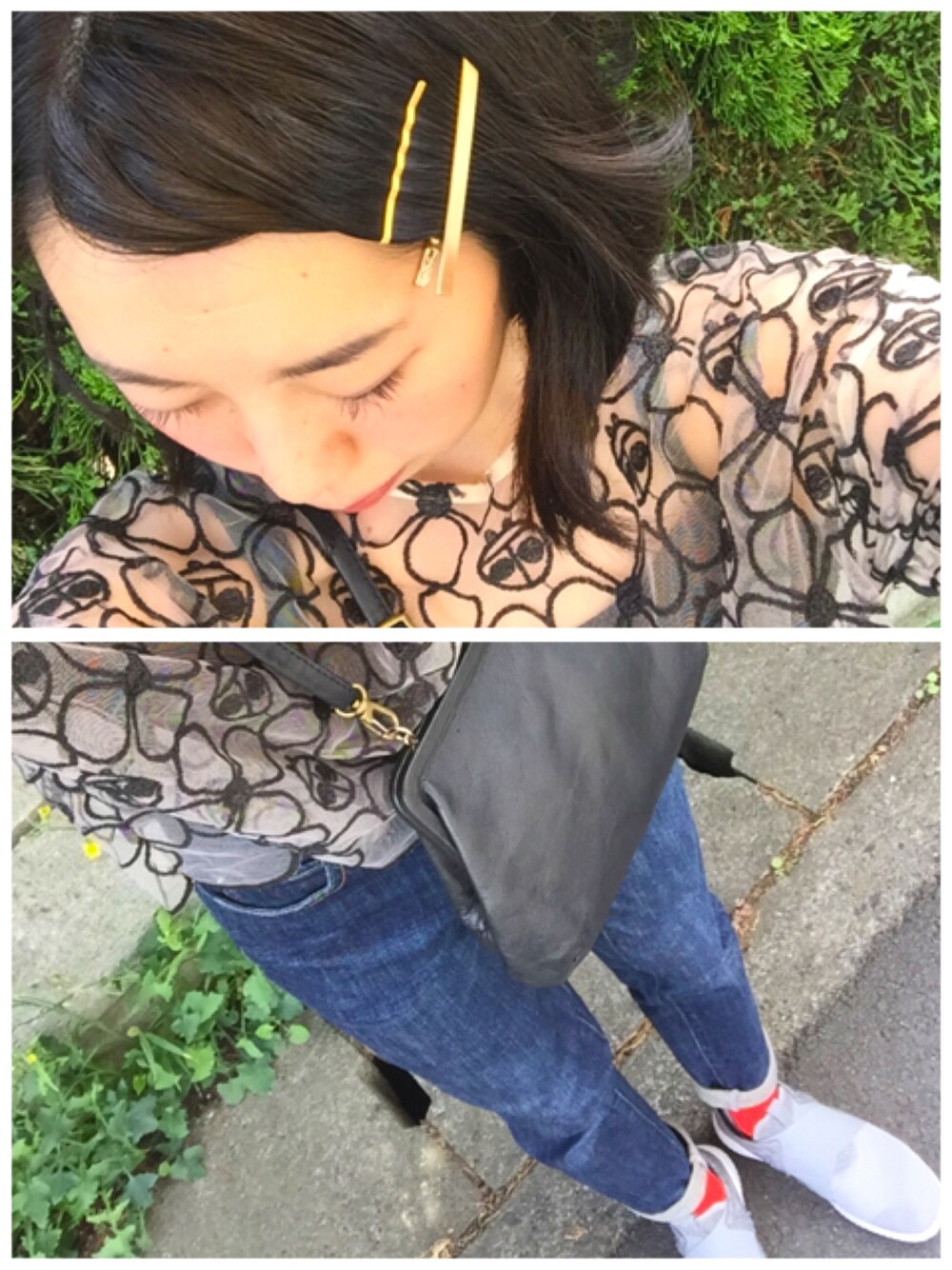 「148cm、145cm、150cm、喪服」｜「peu presのﾌﾙﾙ　ｸﾛｰﾊﾞｰ刺繍   BL（シャツ/ブラウス、ブラック系）」を使った、ツバメさん（レディース・148cm）の秋コーディネートの1枚目の写真