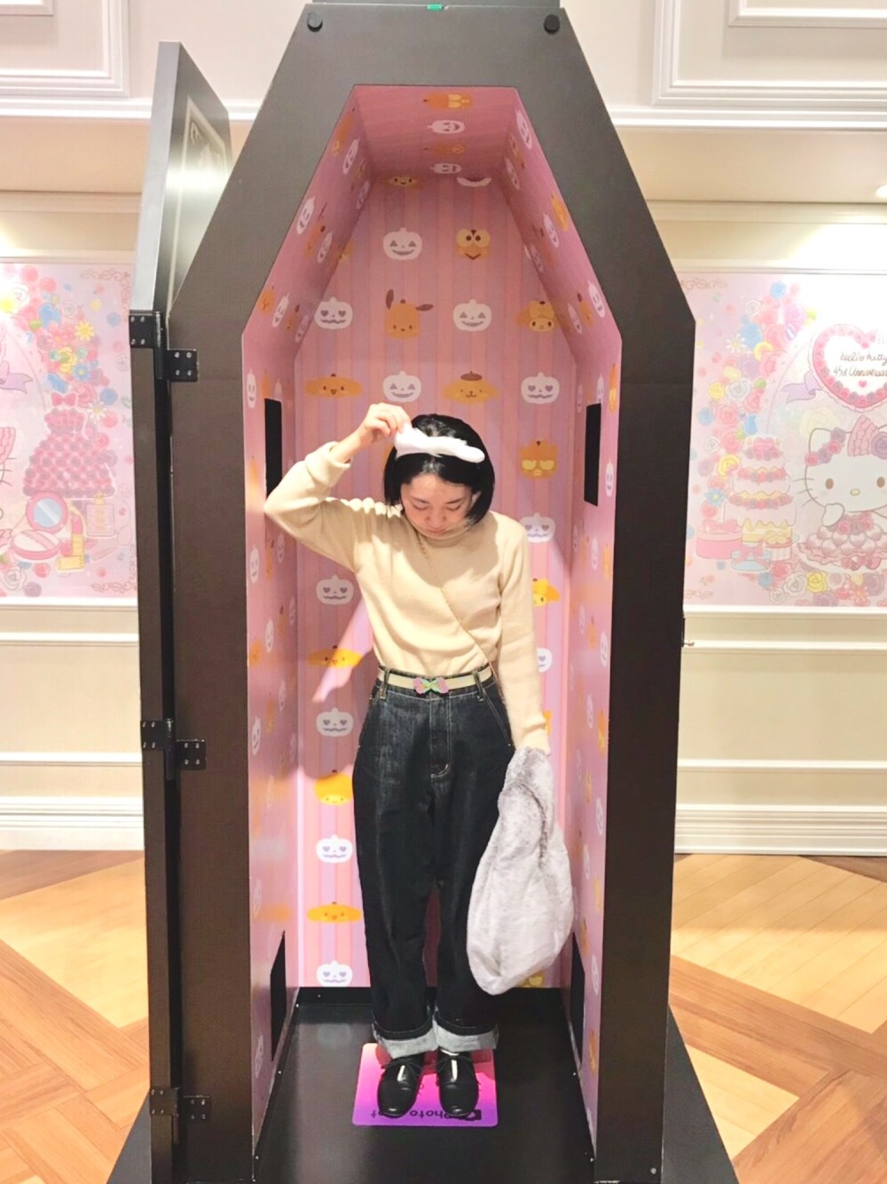 「148cm、145cm、150cm、ピューロランド」｜「Dot＆Stripes CHILD WOMANのラメプレーティング リブタートル（ニット/セーター、ホワイト系）」を使った、ツバメさん（レディース・148cm）の冬コーディネートの1枚目の写真