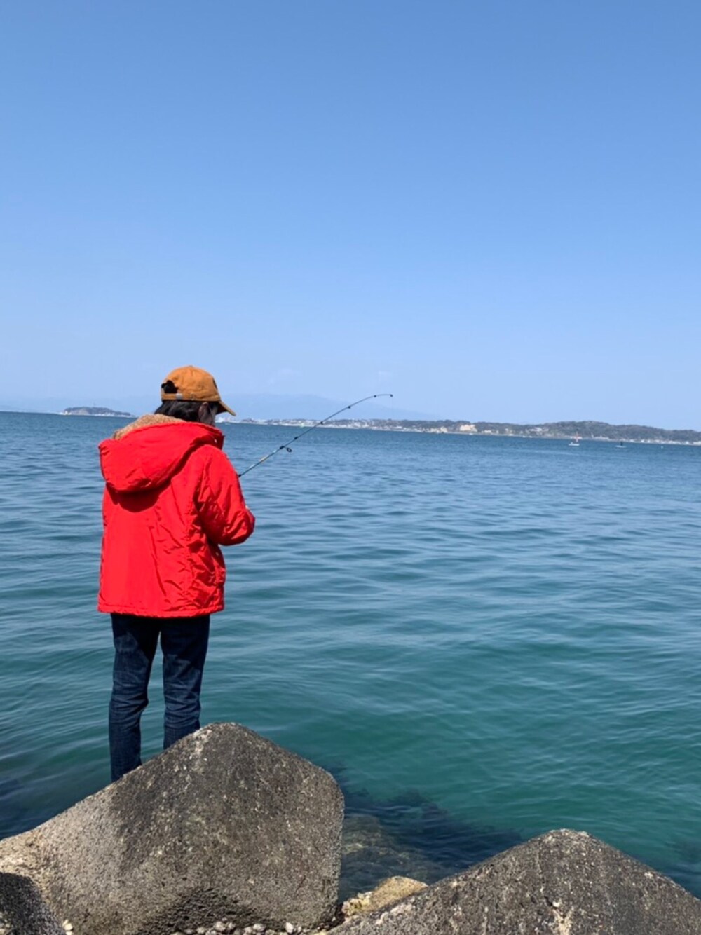 「釣り、海、148cm、145cm、150cm、魚、キャップ」｜「My Fav. CHILD WOMANのFISH刺繍CAP（キャップ、オレンジ系）」を使った、ツバメさん（レディース・148cm）の春コーディネートの1枚目の写真