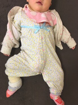 「Moujonjon（ムージョンジョン）のアイテム（レッグウェア）」を使った、maikosさん（キッズ・70cm）の冬コーディネート