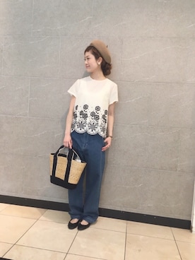 「Casselini（キャセリーニ）のアイテム（ハンチング/ベレー帽）」を使った、haupia(小倉井筒屋店)さん（レディース・159cm）の春コーディネート