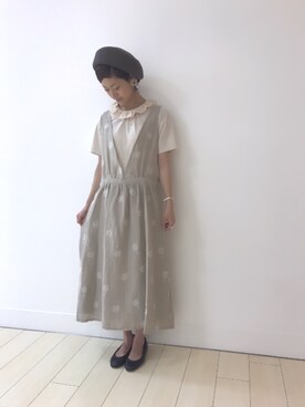 「Casselini（キャセリーニ）のアイテム（ハンチング/ベレー帽）」を使った、haupia(小倉井筒屋店)さん（レディース・159cm）の秋コーディネート
