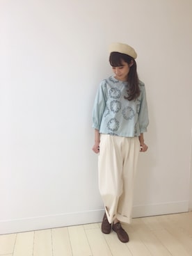 「Casselini（キャセリーニ）のアイテム（ハンチング/ベレー帽）」を使った、haupia(小倉井筒屋店)さん（レディース・168cm）の春コーディネート