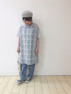 「Casselini（キャセリーニ）のアイテム（ハンチング/ベレー帽）」を使った、haupia(小倉井筒屋店)さん（レディース・160cm）の春コーディネート