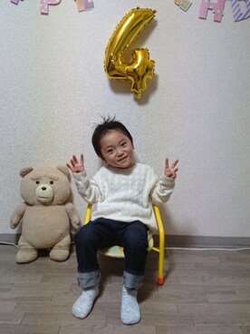 「present（プレゼント）のアイテム（その他）」を使った、ゆいとさん（キッズ・100cm）の秋コーディネート