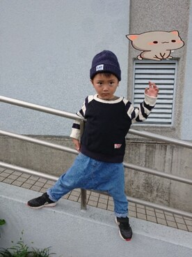 「サルエルパンツ」｜ゆいとさん（キッズ・100cm）の秋コーディネート