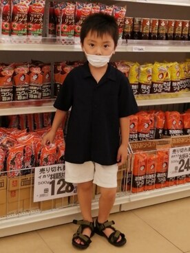 「CIAOPANIC TYPY（チャオパニックティピー）のアイテム（サンダル）」を使った、ゆいとさん（キッズ・110cm）の夏コーディネート